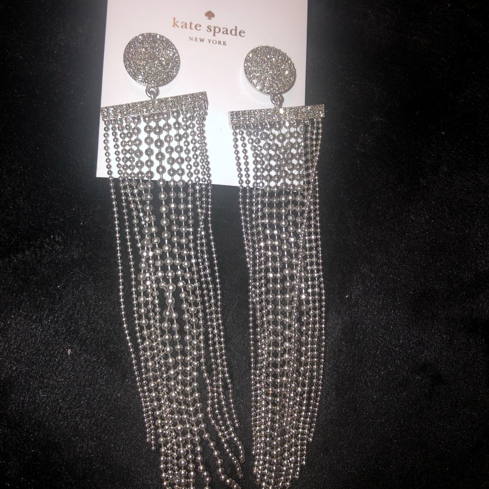 Kate spade Glimmer Shimmer long fringe earrings